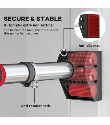 SPORTNOW No Screws Doorway Pull Up Bar, 75-92cm Length Adjustable
