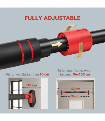 SPORTNOW Pull Up Bar Doorway from 96-130 cm (37.8"-51.2"), No Screws