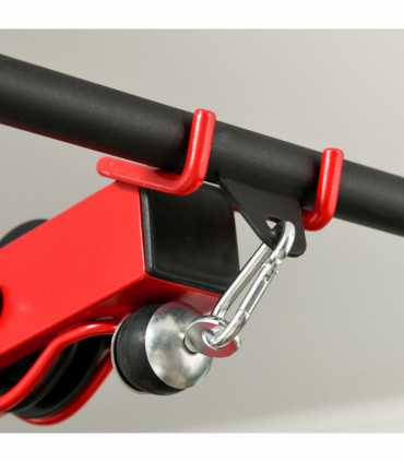 SPORTNOW Pull Up Station Power Cage with Adjustable Seat, Home Gym - Red