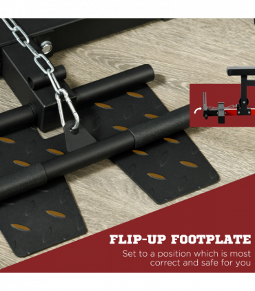 SPORTNOW Pull Up Station Power Cage with Adjustable Seat, Home Gym - Red