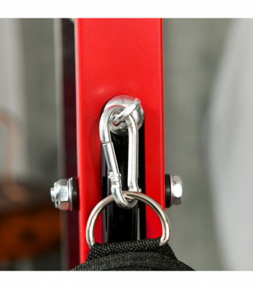 SPORTNOW Pull Up Station Power Cage with Adjustable Seat, Home Gym - Red