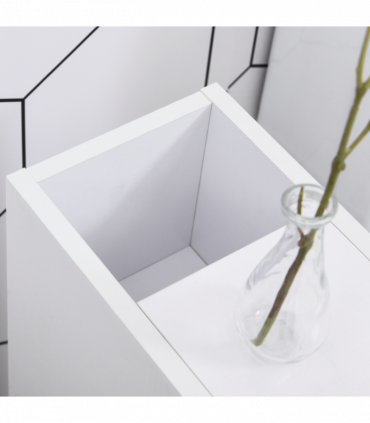 Slimline Bathroom Storage Unit w/ 2 Drawers 2 Open Compartments Wheels White