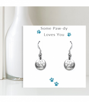 Some Paw-dy Loves You - Earrings on Message Card
