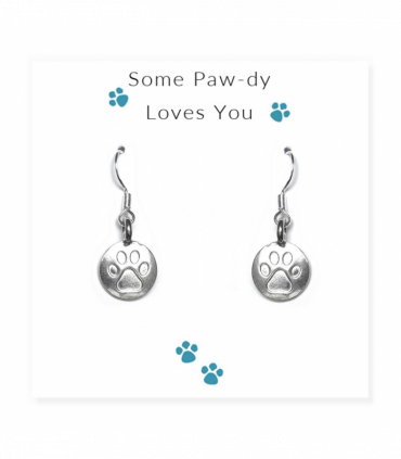 Some Paw-dy Loves You - Earrings on Message Card
