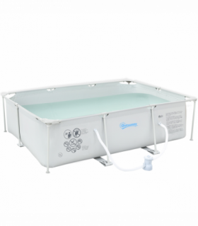 Steel Frame Pool & Filter Pump & Cartridge Rust Resistant 292 x 190 x 75cm Grey