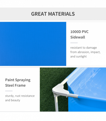 Steel Frame Pool & Filter Pump & Cartridge Rust Resistant 315 x 225 x 75cm Blue