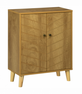 Storage Cabinet for Living Room Sideboard with Chevron Doors Natural