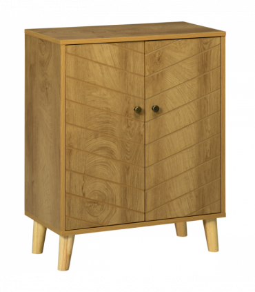 Storage Cabinet for Living Room Sideboard with Chevron Doors Natural