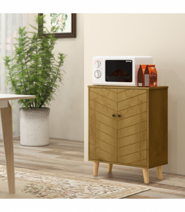 Storage Cabinet for Living Room Sideboard with Chevron Doors Natural
