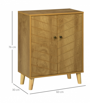 Storage Cabinet for Living Room Sideboard with Chevron Doors Natural