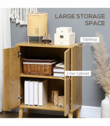 Storage Cabinet for Living Room Sideboard with Chevron Doors Natural