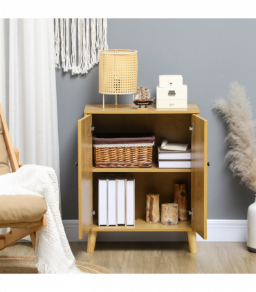 Storage Cabinet for Living Room Sideboard with Chevron Doors Natural