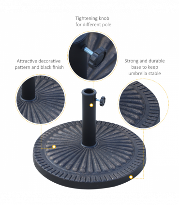 Stylish Bronze Tone Patio Umbrella Base - Secure Outdoor Support