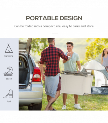 Sun Lounger Recliner Foldable Padded Seat Adjustable Texteline White