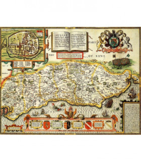 Sussex Historical Map 1000 Piece Jigsaw Puzzle (1610)