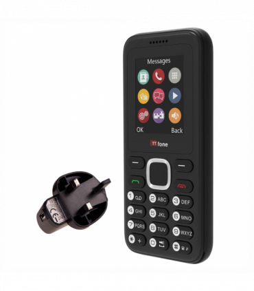 TTfone TT150 Black Dual SIM with Mains Charger, Vodafone Pay As You Go