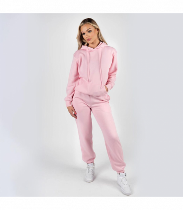 Wellworth Women's Loungewear hoodie & joggers two-piece set, Baby Pink L