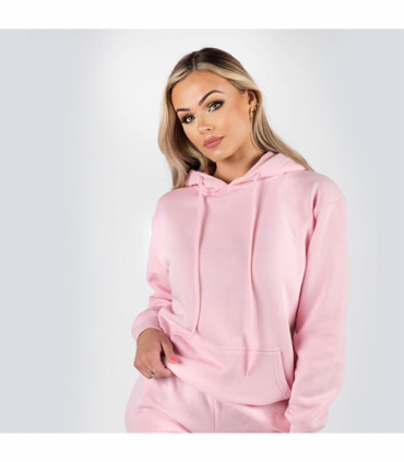 Wellworth Women's Loungewear hoodie & joggers two-piece set, Baby Pink M