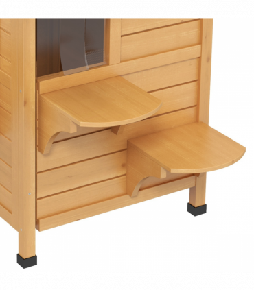 Wooden Cat House Cat Cave Pet Shelter Condos Outdoor Natural Wood Finish