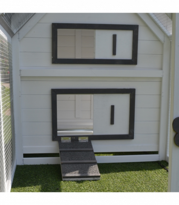 Wooden Chicken Coop Hen House Enclosure with Ramp Run Nesting Box Pawhut