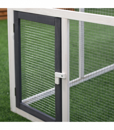 Wooden Chicken Coop Hen House Enclosure with Ramp Run Nesting Box Pawhut