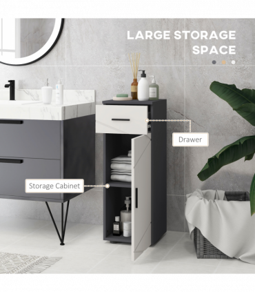 kleankin Bathroom Storage Cabinet, Slim Bathroom Cabinet with Soft Close Door