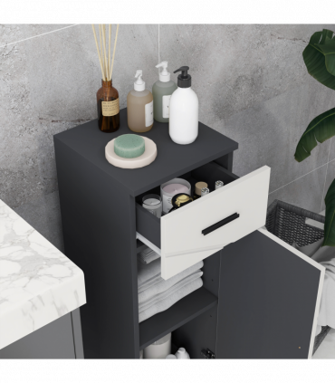 kleankin Bathroom Storage Cabinet, Slim Bathroom Cabinet with Soft Close Door