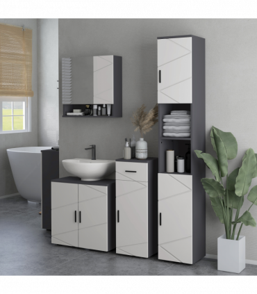 kleankin Bathroom Storage Cabinet, Slim Bathroom Cabinet with Soft Close Door