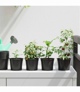 vidaXL Flower Pot 100 pcs Black Ø 10 x 8 cm Plastic