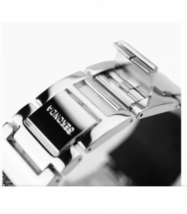 Sekonda Seksy Ladies Bling Rectangular Purple Dial & Purple stone Stainless Steel Bracelet Strap Watch