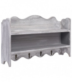 Wall Mounted Coat Rack Grey 50x10x30 cm Wood