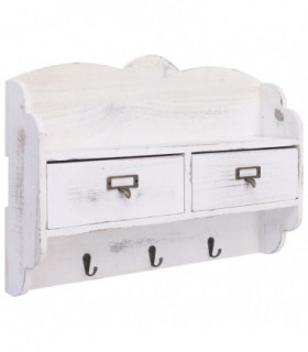 Wall Mounted Coat Rack White 50x10x34 cm Wood