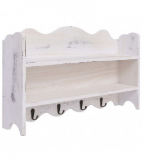 Wall Mounted Coat Rack White 50x10x30 cm Wood