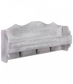 vidaXL Wall Mounted Coat Rack Grey 50x10x23 cm Wood