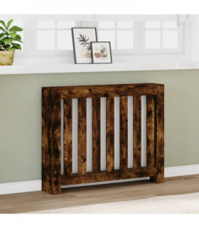 vidaXL Radiator Cover Smoked Oak 104x20x82 cm Engineered Wood