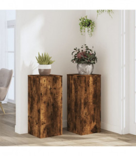 vidaXL Plant Stands 2 pcs Smoked Oak 30x30x70 cm Engineered wood
