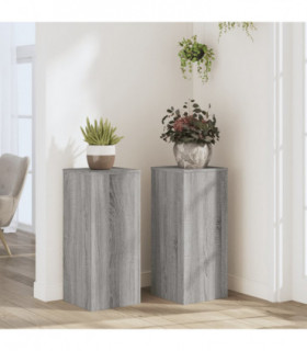 vidaXL Plant Stands 2 pcs Grey Sonoma 30x30x70 cm Engineered wood