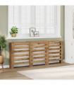 vidaXL Radiator Cover Artisian Oak 205x21.5x83.5 cm Engineered Wood