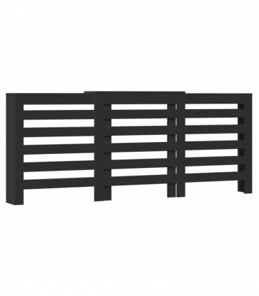 vidaXL Radiator Cover Black 205x21.5x83.5 cm Engineered Wood