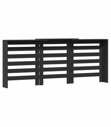 vidaXL Radiator Cover Black 205x21.5x83.5 cm Engineered Wood