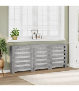 vidaXL Radiator Cover Concrete Grey 205x21.5x83.5 cm Engineered Wood