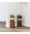 vidaXL Plant Stands 2 pcs Old Wood 10x10x18 cm Engineered Wood