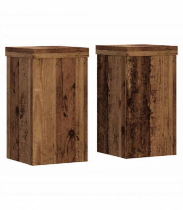 vidaXL Plant Stands 2 pcs Old Wood 10x10x18 cm Engineered Wood
