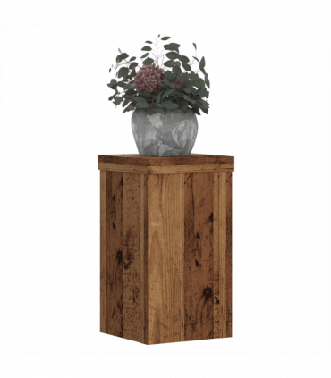 vidaXL Plant Stands 2 pcs Old Wood 10x10x18 cm Engineered Wood