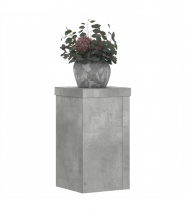 vidaXL Plant Stands 2 pcs Concrete Grey 10x10x18 cm Engineered Wood