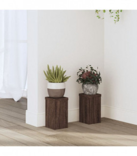 vidaXL Plant Stands 2 pcs Brown Oak 10x10x18 cm Engineered Wood