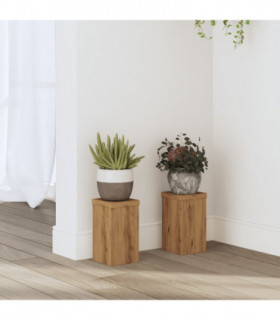 vidaXL Plant Stands 2 pcs Artisian Oak 10x10x18 cm Engineered Wood