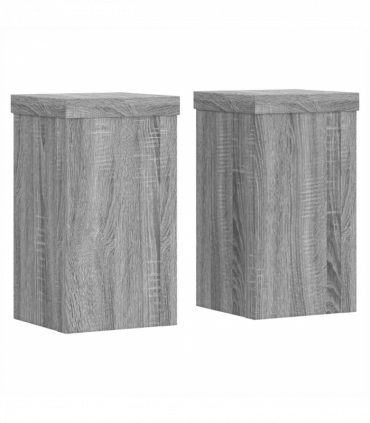 vidaXL Plant Stands 2 pcs Grey Sonoma 10x10x18 cm Engineered Wood