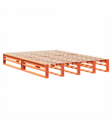 vidaXL Bed Frame Wax Brown 140x200 cm Solid Wood Pine