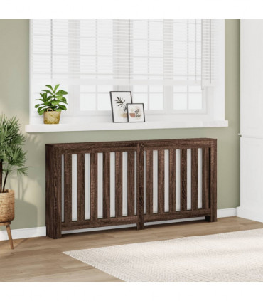 vidaXL Radiator Cover Brown Oak 175x20x82 cm Engineered Wood